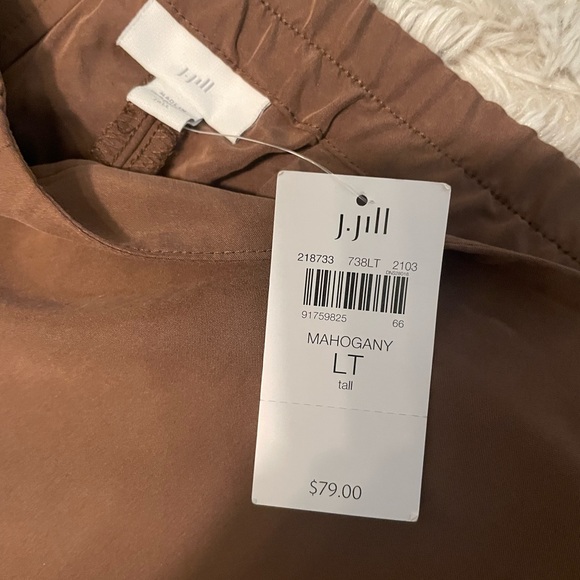 j.jill Mahogany Wide Leg Cropped Modal Blend Pants Size Large Tall - Picture 4 of 5